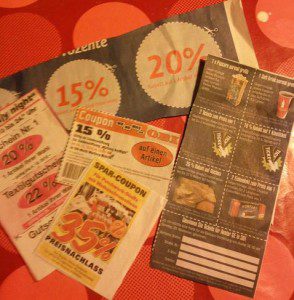 coupons aus Wochenzeitungen