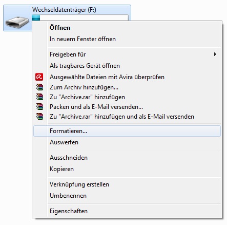 USB-Stick formatieren mit Windows 7
