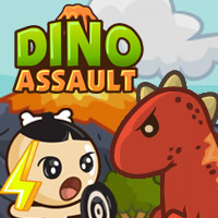 Hier sieht man das Logo des Spiels Dino Assault TDG
