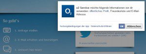 Warum möchte O2 meine Freundesliste einsehen?